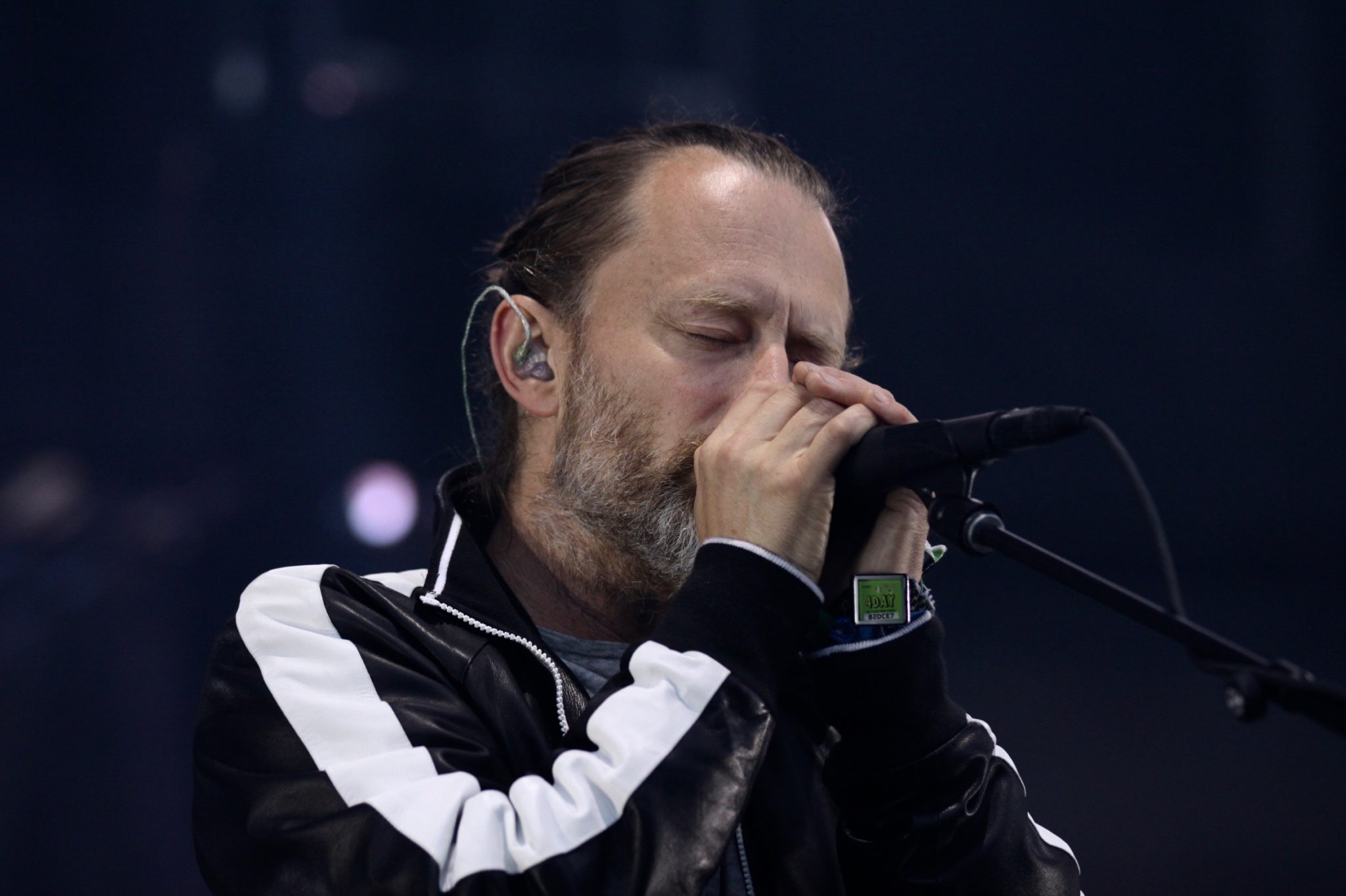 Thom Yorke live onstage with Radiohead