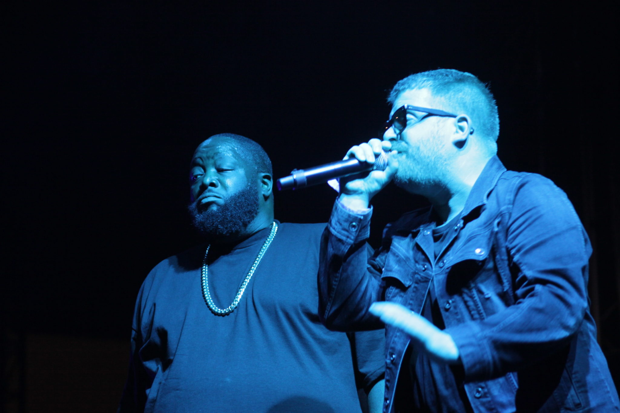 Run The Jewels live onstage at the 2017 FYF Festival in Los Angeles, CA